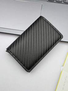 1pc Men's Wallet, 3 Color Options, Carbon Fiber Card Holder, Automatic Pop-Up Aluminum Alloy RFID Card Clip, Anti-Theft Anti-Demagnetization, Card Protector, Suitable For Formal/Business Occasions, Men's Mini Wallet - Multicolor - View 13