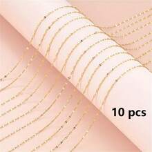 10/20pcs 304 Stainless Steel Necklace Chain With Lobster Clasp, Stainless Steel Color, Suitable For DIY Necklace Jewelry Making - Multicolor - View 18