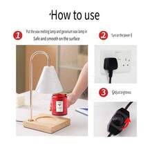 Candle Warmer Lamp With Timer Dimmable, Birthday Gifts For Women Mom, House Warming Gifts New Home Decor, Wax Melt Warmer For Jar Candles With 2 Light Bulbs - 黑色 - 查看 8