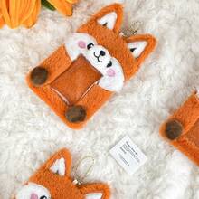 Long-Eared Fox Doll Furry Card Holder Pendant, Idol Photo Transparent Display Case, Campus Card And Meal Card Storage Keychain, Portable And Cute Pendant - 狐狸卡套-1pcs - 查看 7