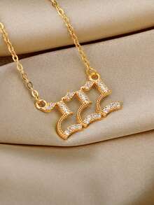 1 Pc Angel Number Necklaces For Women Men Lucky Numbers 111 222 333 444 555 777 888 999 111 Zirconia Pendant Necklace Birthday Party Jewelry Gifts