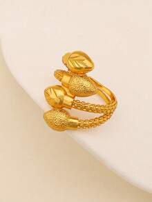 1個簡約金戒指,金屬質感,適合女性日常佩戴 - 金黃色 - 查看 15