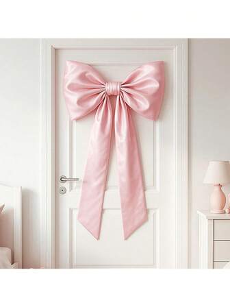 60*110 cm stor satinrosettdekoration - bröllopsgångdekor, rosettknut i satinband för bröllopskapellbänk, födelsedagsfestdekoration, brudduschpresent, bröllopsceremoni