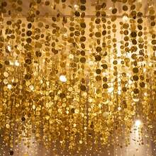 5pcs Gold Sequin Tassel Hanging Decor: Assorted Round Discs Patchwork Decorative Curtain + Hanging Style Atmosphere Prop, Suitable For Wedding Ceremony Hall, Birthday Party Backdrop, Hotel Event Ceiling, Home Holiday Decoration. Essential For Wedding Planners, Party Decorators, Event Venue Designers, Home Celebration Enthusiasts (Single Piece Length 100cm/39.37inch, High Gloss Material Enhances Lighting Ambiance) - Multicolor - View 7