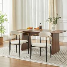 Dining Chairs - Beige + Beige+Black+Grey + Gold + Fabric - View 12