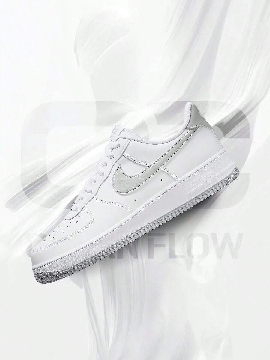 Nike Air Force 1 Low '07 White Light Smoke Grey– Men's Lifestyle Sneakers – Shoes For Man -Vintage-Spring & Summer-Inspired Running Shoes, Shock-Absorbing Comfort, Gym To Streetwear Casual Wear-Mother's Day Gifts-Father's Day Gift–FJ4146 100 - White/White/Light Smoke Grey - 查看 1
