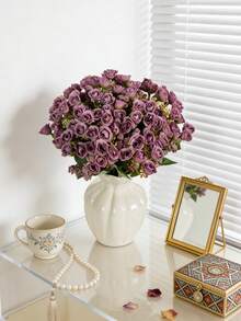 1/80 Stück 27cm künstliche Seide Rose, künstliche Blumen, gefälschter Blumenstrauß für DIY Hochzeitssträuße, Partys, Zuhause, Wohnzimmer, Küche, Garten, Hotel, Büro, Valentinstag Geschenk, Rama Dekorationen, DIY Kränze, Geschenke, Tischmittelpunkt Dekoration, Geburtstagsdekoration, Innen- und Außendekoration, gefälschte Plastikblumen in Großpackung für Vase, Bauernhaus Heimdekoration, Boho Hochzeit - Violett - Übersicht 2