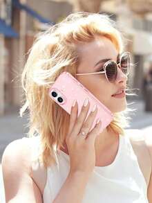 Ốp lưng điện thoại TPU màu hồng lấp lấp, trong suốt, chống sốc, bảo vệ toàn thân, tương thích với iPhone 17/17 Air/17 Pro/17 Pro Max/16/16 Pro/16 Plus/16 Pro Max 16/15 Pro Max/14 Pro Max/13 Pro Max/12 Pro Max/11 Pro Max/16 Pro Max. Quà tặng Ngày Phụ nữ - Sinh nhật. - Hồng - Xem 5