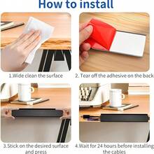 40cm Under-Desk Cable Management, Under-Desk Cable Conduit, Easy-To-Install Self-Adhesive Cable Manager, Cable Management, Screwless Cable Management Kit For Home And Office, Teen And Pet Protection, Easy-To-Install Desktop Cable Organizer.