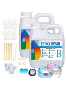 17.6 盎司/35.2 盎司（500 毫升/1000 毫升）晶莹剔透的环氧树脂套装 - 无气泡、不发黄，非常适合涂层、铸造、桌面、DIY、酒吧、河流桌、树脂艺术、高光泽木材、珠宝和 DIY 项目 - 非常适合情人节和手工制作