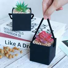 10pcs/25pcs Succulent Wrap Bags, Small Kraft Paper Succulent Gift Box Fits 2.36 Inch Pots For Party Favors - Khaki - View 11