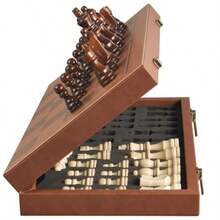 Juego de ajedrez magnetico para niños adultos tablero de ajedrez de piel de 15.4 pulgadas con pieza de ajedrez hecha a mano incluye 2 reinas adicionales y ranura de almacenamiento juego deConveniente y duradero,Los favoritos de los niños - Multicolor - Ver 2