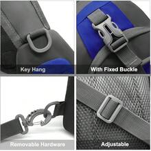 Leichte Brusttasche Sling Schulter Rucksäcke, Brusttasche Herren mit Verstellbarem Schultergurt, Umhängetasche Crossbody Bag Backpack für Outdoorsport, Radfahren, Hundewandern (Orange) …-9257 - Blau - Übersicht 6