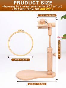 1 buah Bingkai Bordir Portabel Meja Aprikot, Terbuat dari Kayu Beech Premium, Bahan Kayu Solid, Multifungsi, Dapat Diputar, Dudukan Jahitan Silang Tangan DIY, Rak Penahan Bordir Jarum Tusuk, Mudah Dirakit, Nyaman Digunakan, Sudut yang Dapat Diatur untuk Bordir, Termasuk 1 Lingkaran Bordir - Aprikot - View 12
