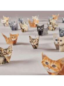 50pcs 3D Animal Origami Kit - Cats & Dogs, STEAM Educational Toy For Kids, Handmade Craft For Boys & Girls, Preschool Parent-Child Creative Interaction, Cute Stress Relief Toy, Kindergarten Birthday Christmas Gift - Multicolor - View 2