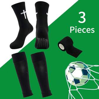 1 ชุด แผ่นกันลื่นแบบมีกาว ไม่มีโลโก้ ด้านข้าง ครอส ฟุตบอล ที่รัดขา, ที่รัดขากีฬา, ชุดอุปกรณ์สนามผ้าพันแผลกีฬา