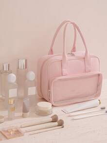 A Portable Makeup Bag, Travel And Vacation Toiletry Bag, Large-Capacity Professional Cosmetic Organizer With Zipper And Multiple Compartments-Perfect For Storing Makeup Brushes And Pencils. Waterproof Material, Easy To Clean, High-Quality Tote Organizer. - Multicolor - View 6