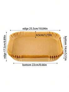 200pcs Air Fryer Parchment Paper, Rectangular Non-Stick Frying Paper, Disposable Oil Paper, Air Fryer Accessories, Available In 200/100/50/1 Sheets - Multicolor Long - View 7