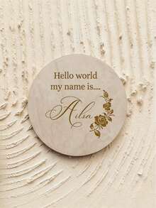 Customized Wooden Baby Name Sign, Customized Milestone Photography Props, Fashionable Wall Hanging, Elegant Cursive And Bold Font, For Newborn Announcement And Photo Shoot, Newborn Gift, Elegant Name Sign, Baby Room Decor, Suitable For New Parents And Teen Shower, Gift For Expectant Mothers - Wood Color - View 5