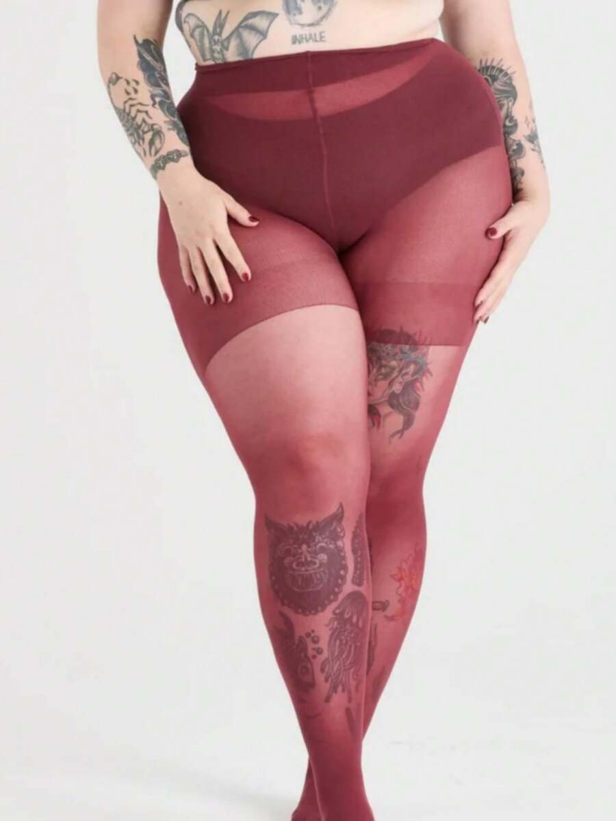 Women's Sheer Pantyhose - Ultra Thin, Slimming, Snag Resistant - Burgundy - View 1