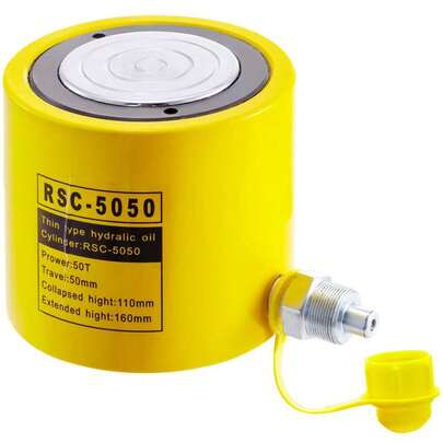 Cilindro hidráulico de acción simple 50T, ariete de carrera de 2" - Herramienta de elevación y empuje de servicio pesado para aplicaciones industriales, gato hidráulico portátil con alta eficiencia y durabilidad