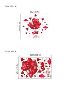 1pc Valentine's Day Wall Sticker, Rose Flower, Heart, Balloon, Creating A Romantic And Warm Holiday Atmosphere, Suitable For Couple's Room, Bedroom, Living Room, Study, Dining Room, Bathroom, Home Wall Decor, Room Decoration, Etc. - Multicolor - View 10