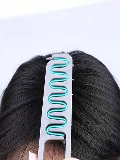 New Fluffy Wide-Tooth Styling Comb - Fluffy Texture, For Men, Made Of ABS Plastic With Textured Handle, Suitable For All Hair Types, Essential For Home Use, Back To School Season, Travel & Vacation, Can Be Used For Back-Brushing, Blow-Drying, Hairstyling, Haircuts, Edging, And Grooming