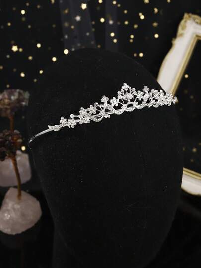 1pc Crystal Wedding Headpiece, Suitable For Brides, Girls, Princess Tiaras, Pageant Crowns, Bridal Hair Accessories, Fit For Women And Girls
