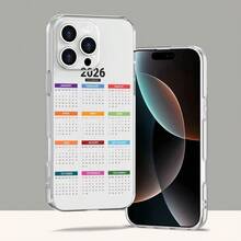 Máscara de gas suave transparente duradera de otoño con diseño de calendario 2026, funda protectora para teléfono personalizada simple y elegante, diseño a prueba de golpes y anticaídas, resistente a la suciedad y duradera, adecuada para nuevos modelos de  de Apple, incluyendo  17/17 Pro/17 Pro Max/17 Air/ 16/16 Pro/16 Pro Max/16 Plus/ 15/15 Pro Max/15 Pro/15 Plus/ 14/14 Pro/14 Plus/14 Pro Max/ 13/13 Pro/13 Pro Max/12/12 Pro/12 Pro Max/11/11 Pro/11 Pro Max/XR/X/XS/XS Max. Es el regalo de cumpleaños perfecto para novias, novios, esposos, esposas, amigos o para uno mismo, innovador y a la moda, adecuado tanto para hombres como para mujeres.(Regalos populares para amigos, novias, novios y familiares) - Transparente 2526 - Ver 8