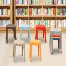 10 Pack Plastic Stackable Stools, 18" Plastic Round Stools, 10Pcs Stackable Colorful Stools - Multicolor - View 4