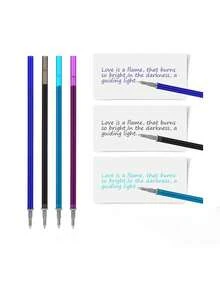 子弹可擦笔芯 [12/6 支装，多种颜色可选] - 可擦走珠笔，书写替换笔芯，0.7mm 笔尖，高度 13cm，生日礼物。