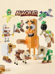 312pcs Cartoon Character Building Blocks Toy, Tralala Tralala, Lili Lala, Boneka Ambarama Character Building Blocks Toy, Gift For Party - Multicolor - View 1