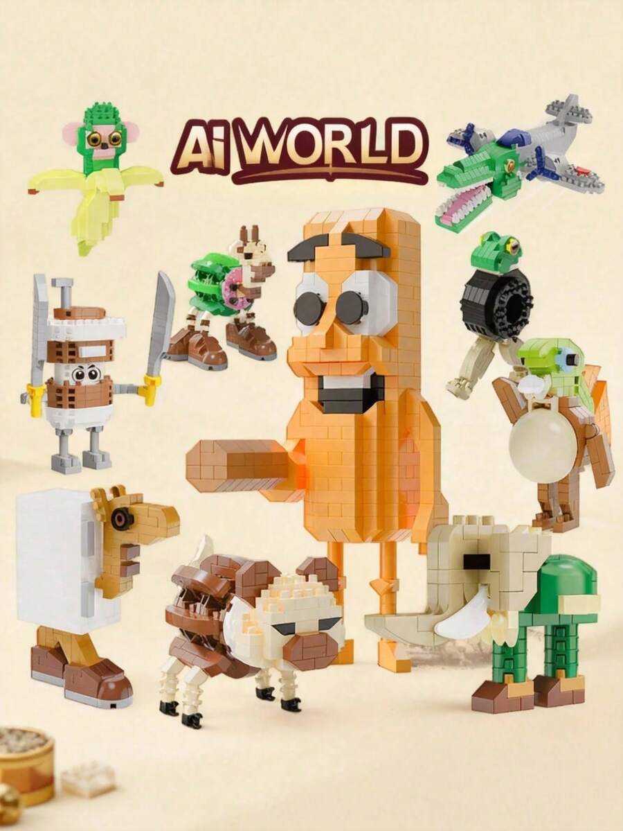 312pcs Cartoon Character Building Blocks Toy, Tralala Tralala, Lili Lala, Boneka Ambarama Character Building Blocks Toy, Gift For Party - Multicolor - View 1