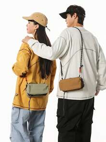 Casual Water Bottle Bag, Outdoor Hiking Cycling Drawstring Crossbody Shoulder Bag, Adjustable Strap - Multicolor - View 1