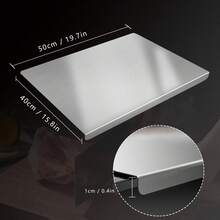 304 Stainless Steel Cutting Board Butcher Block Household Rolling Board Kitchen Supplies, Food Preparation, Meal Prep Tools, Modern Cutting Surface, Sleek Kitchen Tool, Rustresistant Material, Easy To Clean, Versatile Cutting Mat, Kitchen Work Surface, Culinary Students, Home Chefs - 銀色 - 查看 6