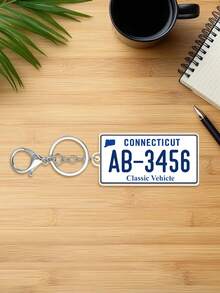 Customized Personalized USA State License Plate Replica Keyring Keychain,Customize Text,72 Styles,Personalized Acrylic Keychain USA State License Plate Replica Keyring Custom Car Accessory 50 States - Multicolor - View 34