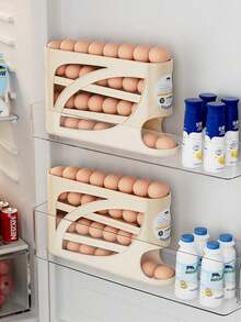 Egg Storage Box, Automatic Rolling Egg Box For Refrigerator, Anti-Drop Preservation Box, Kitchen Food Storage Box, Large Capacity Egg Rack, Egg Separator - Multicolor - View 12