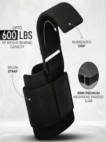 Fitness Squat, Weightlifting, Pull-Up Wrist Hook, Horizontal Bar Exercise Equipment, Reducing Hand Fatigue, Heavy-Duty Stainless Steel Weightlifting Wrist Hook, Adjustable Black Wrist Strap, Thick Neoprene Rubber Pad, With Storage Bag, Weightlifting Grip Strap, Gym Grip Strap, Wrist Strap Grip Strap, Pull-Up Wrist Strap, Gym Hook. - Multicolor - View 6