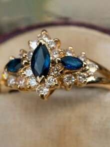 1 خاتم مرصع بالزركونيا المكعبة فاخر للنساء هدية لحفل الزفاف والخطوبة وعيد الحب - 1 # - مشاهدة 3