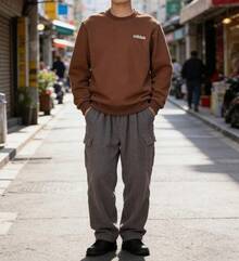 Adidas New Men's Thermal Lined Crew Neck Pullover Sweatshirt, Warm And Casual Sportswear - Mocha Brown - View 2