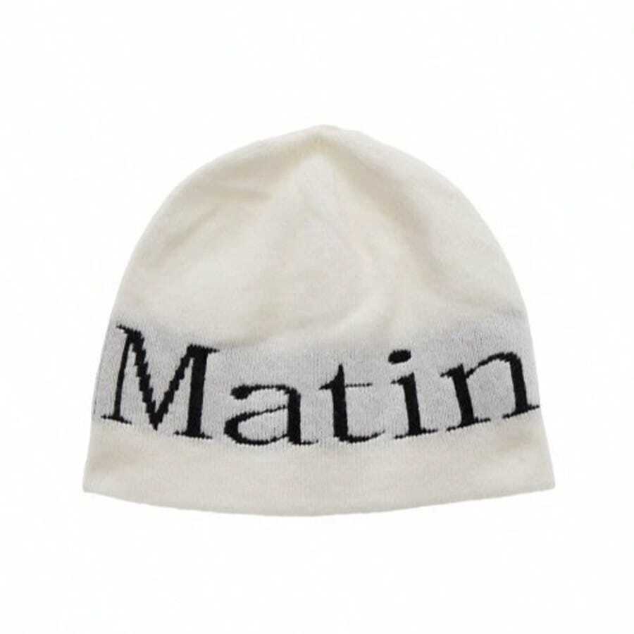 MATIN KIM M K Hairy Knit Beanie | Unisex Cozy Slouchy Winter Headwear | Authentic Korean Fashion K-Style Streetwear Knit Hat Accessory White - 白色 - 查看 1