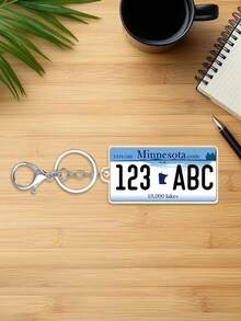 Customized Personalized USA State License Plate Replica Keyring Keychain,Customize Text,72 Styles,Personalized Acrylic Keychain USA State License Plate Replica Keyring Custom Car Accessory 50 States - Multicolor - View 77
