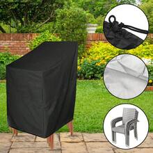 Garden Stackable Chair Covers Waterproof Heavy Duty Outdoor - Black - View 7