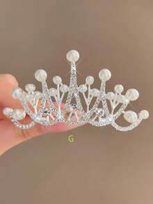 1pc Girls Crown Headpiece, Baby Hair Clip Hairpin Barrette Princess Crown Hair Accessory, Birthday Gift