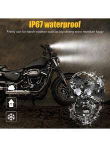 2 Pieces Auxiliary Headlights Dual Color Magnifying LED Lights For Car Motorcycle - With Strobe Light - View 7