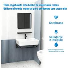 Rectangula Calidad Lavabos Alta Con Espejo+grifo Minimalista - Blanco - Ver 7