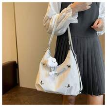 Große Kapazität Tasche für Frauen Sommer Hochwertige Nischen Pendler Tragetasche Doppel Schulter Einzel Schulter Umhängetasche Damen Tragetasche - Weiss - Übersicht 2