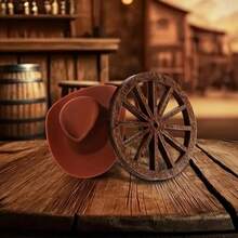 48-Pack Decorative Mini Wooden Wagon Wheels For Crafts And Table Settings, Universal Holiday Charm, No Electricity Or Feathers Required - 1.97inch Vintage Wood Cart Wheel Accents For Seasonal Decor - Dark - View 1