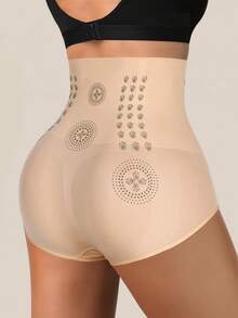 1 Pc Seamless Shaping Panties High Waist Tummy Control Underwear Slimming Butt Lifter Waist Trainer Body Shaper Panties Women Shapewear Bottoms Sheath Flat Belly Woman Lingerie Briefs - Beige - View 4