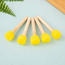 Pincel de espuma con mango de madera, pincel de esponja con cabeza de seta para pintura DIY de estudiantes, sello de esponja, pincel de arte de graffiti de pigmento